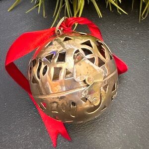 Copper friendship potpourri ball ornament hinged hearts stars